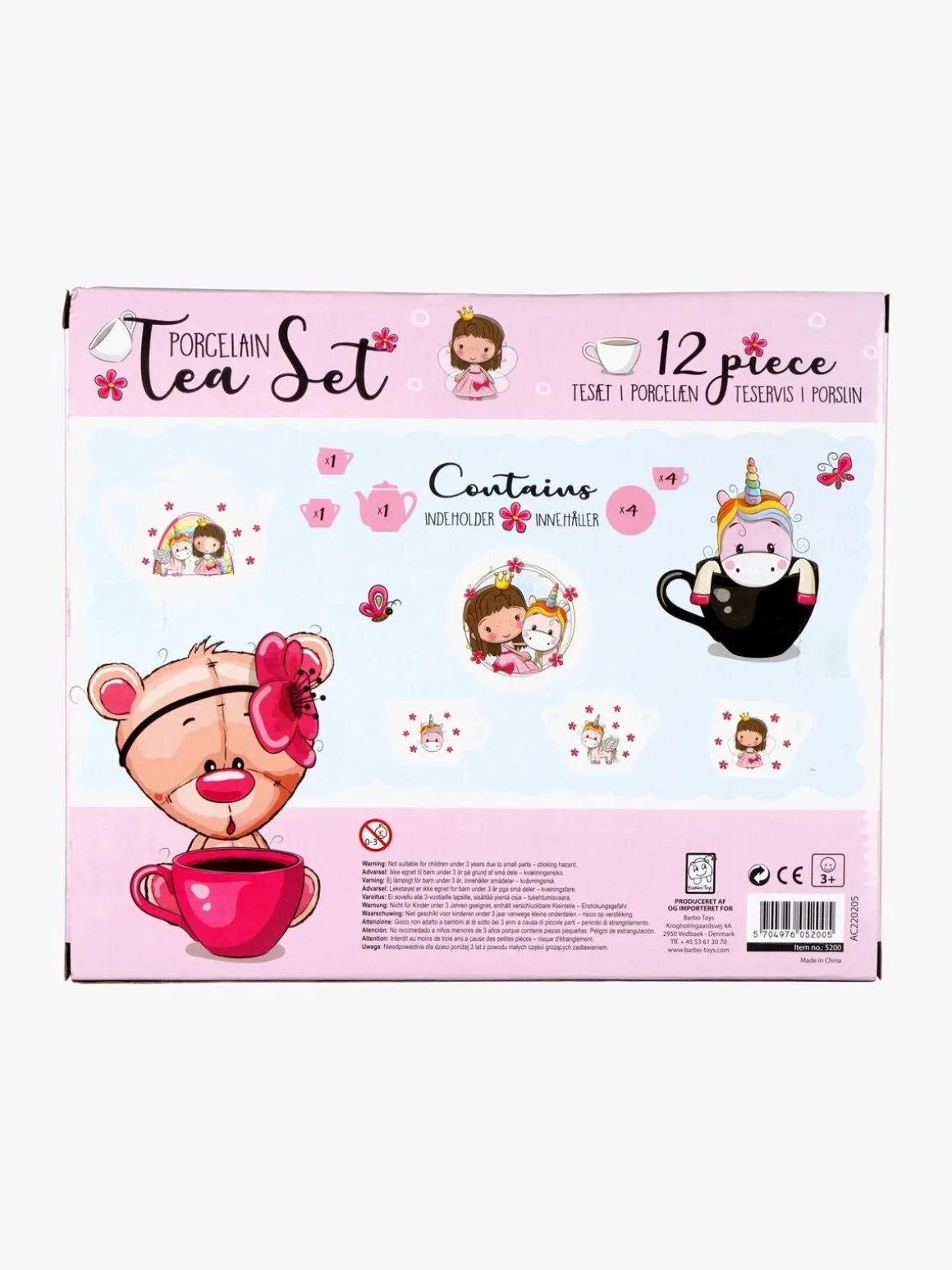 Barbo Toys Lillie & Ellie Teservice i Porcelæn 12 Brikker